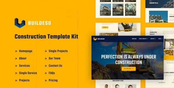 Buildeso – Construction & Building Elementor Template Kit