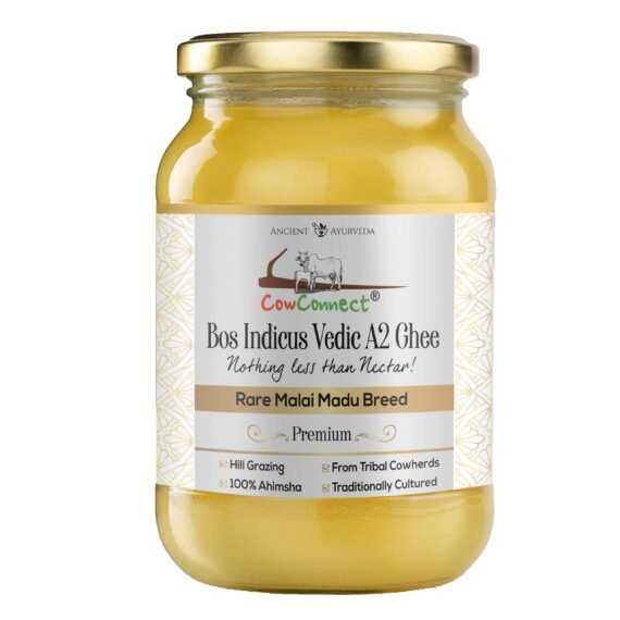 CowConnect Bos Indicus Premium Vedic A2 Ghee(Malai Madu Variant)-1000ML